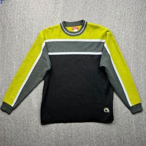 Unionbay Sweater Mens S/M Lime Green Black Colorblock Crewneck Knit 73Y060-47